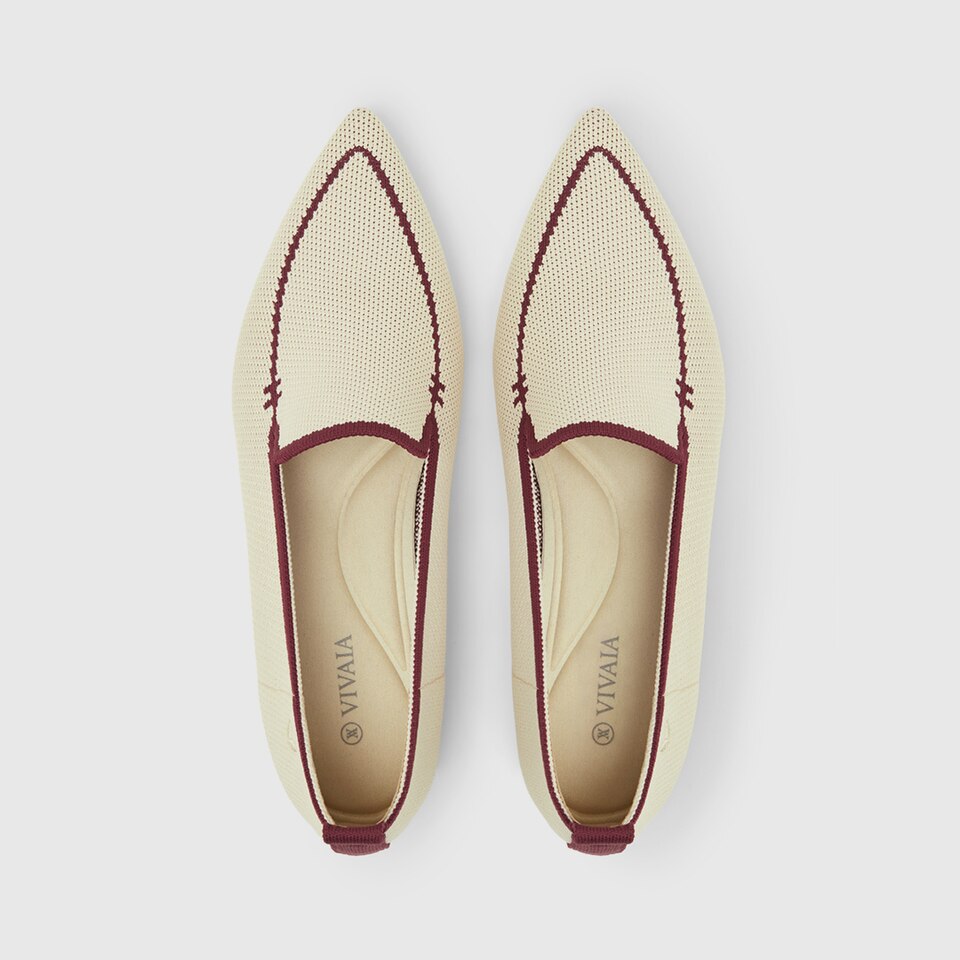 Doreen Pointy Loafers in Cream Ivory-Sustainable & Washable Shoes | VIVAIA