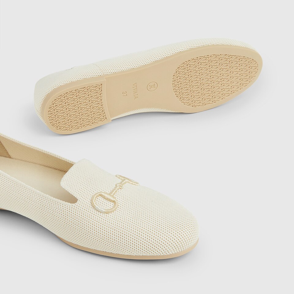 Eillen Round-toe Loafers in Cream Ivory | Women's Sustainable, Washable and Stylish Shoes | VIVAIA