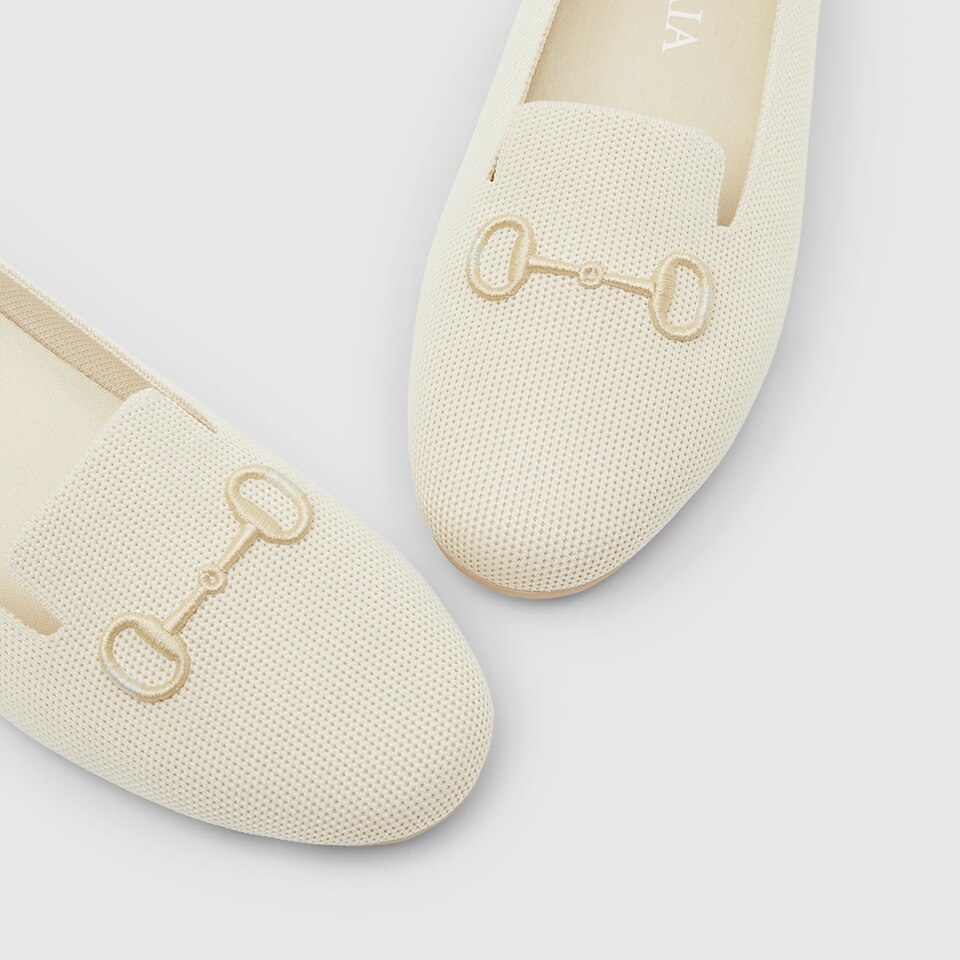 Eillen Round-toe Loafers in Cream Ivory | Women's Sustainable, Washable and Stylish Shoes | VIVAIA