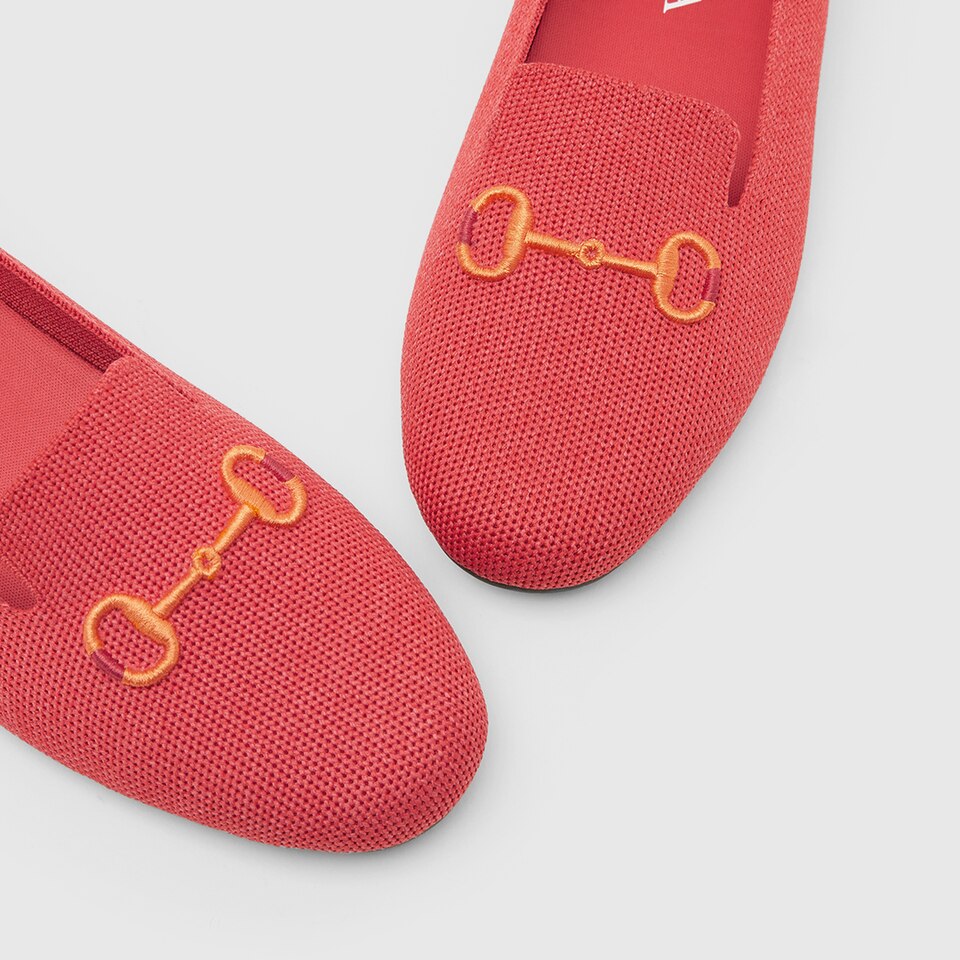 Eillen Round-toe Loafers in Ferrari Red-Sustainable & Washable | VIVAIA