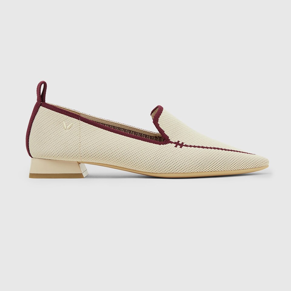 Doreen Pointy Loafers in Cream Ivory-Sustainable & Washable Shoes | VIVAIA