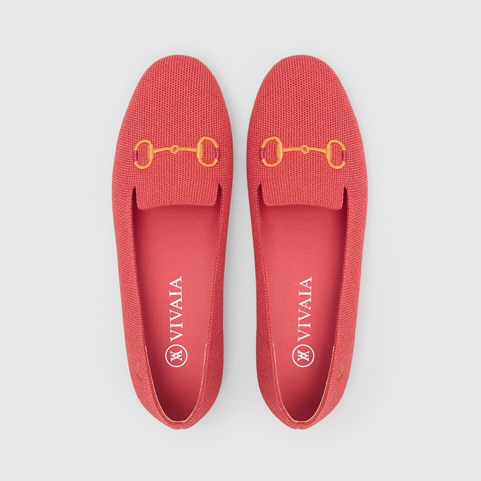 Eillen Round-toe Loafers in Ferrari Red-Sustainable & Washable | VIVAIA
