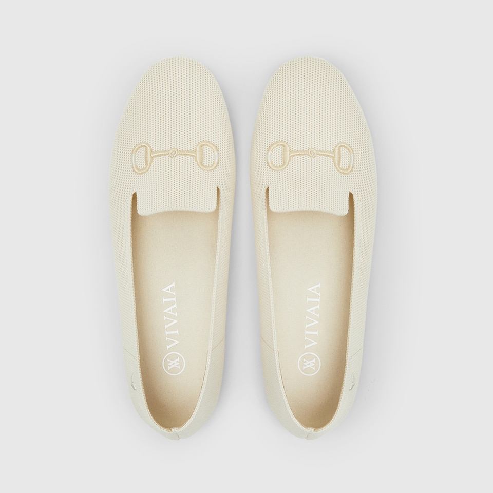 Eillen Round-toe Loafers in Cream Ivory | Women's Sustainable, Washable and Stylish Shoes | VIVAIA