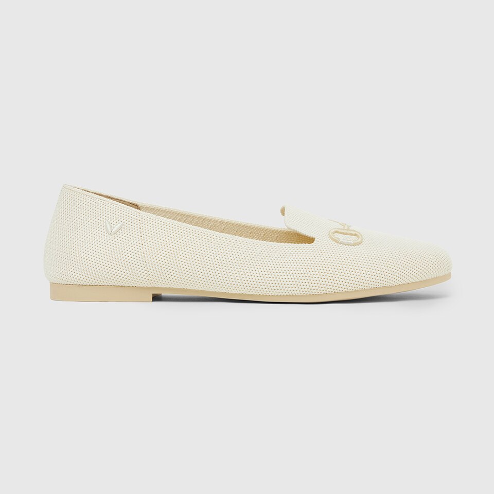 Eillen Round-toe Loafers in Cream Ivory | Women's Sustainable, Washable and Stylish Shoes | VIVAIA