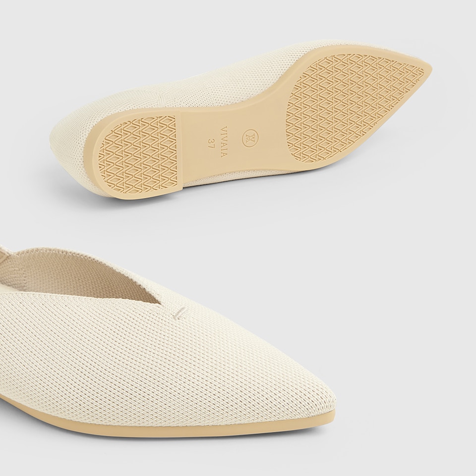 Varun Pointy Flats in Cream Ivory | Women's Sustainable, Washable and Stylish Shoes | VIVAIA