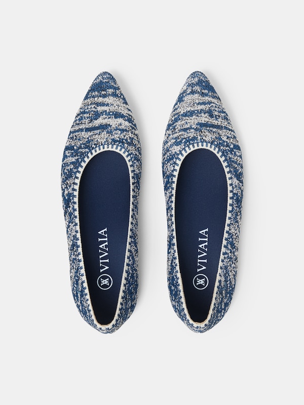 Aria 2.0 Pointy Flats in Limited Ocean Blue | Women's Sustainable, Washable and Stylish Shoes | VIVAIA