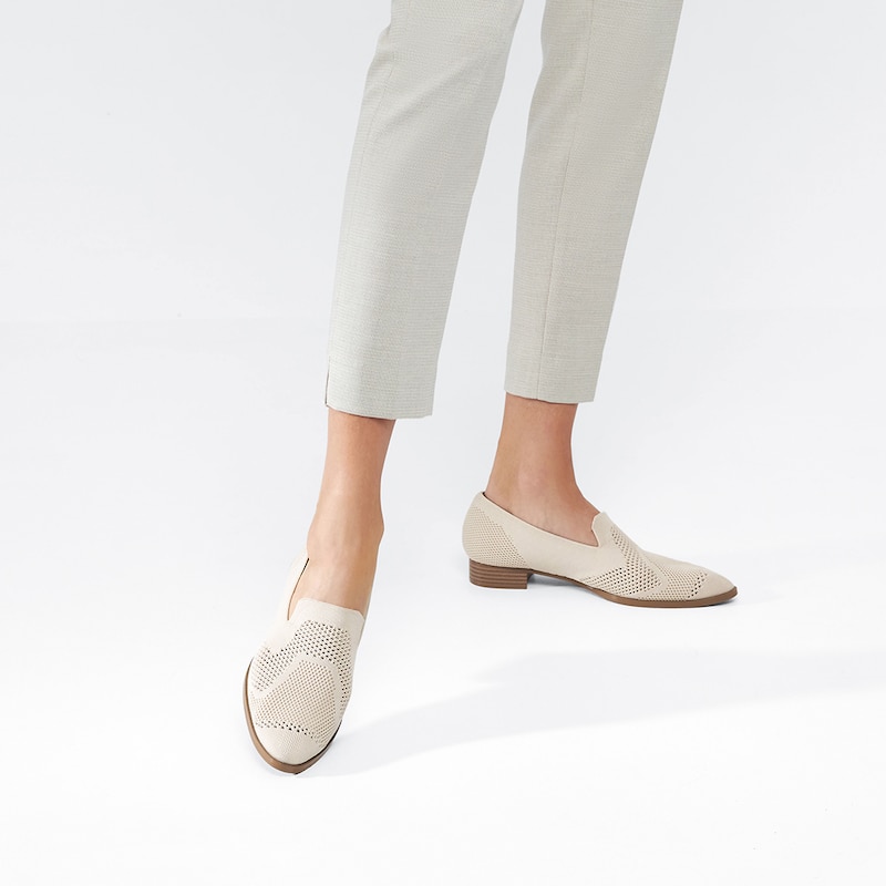 Almond Pointed Loafers in Cream Ivory | Women's Sustainable and Stylish Shoes | VIVAIA
