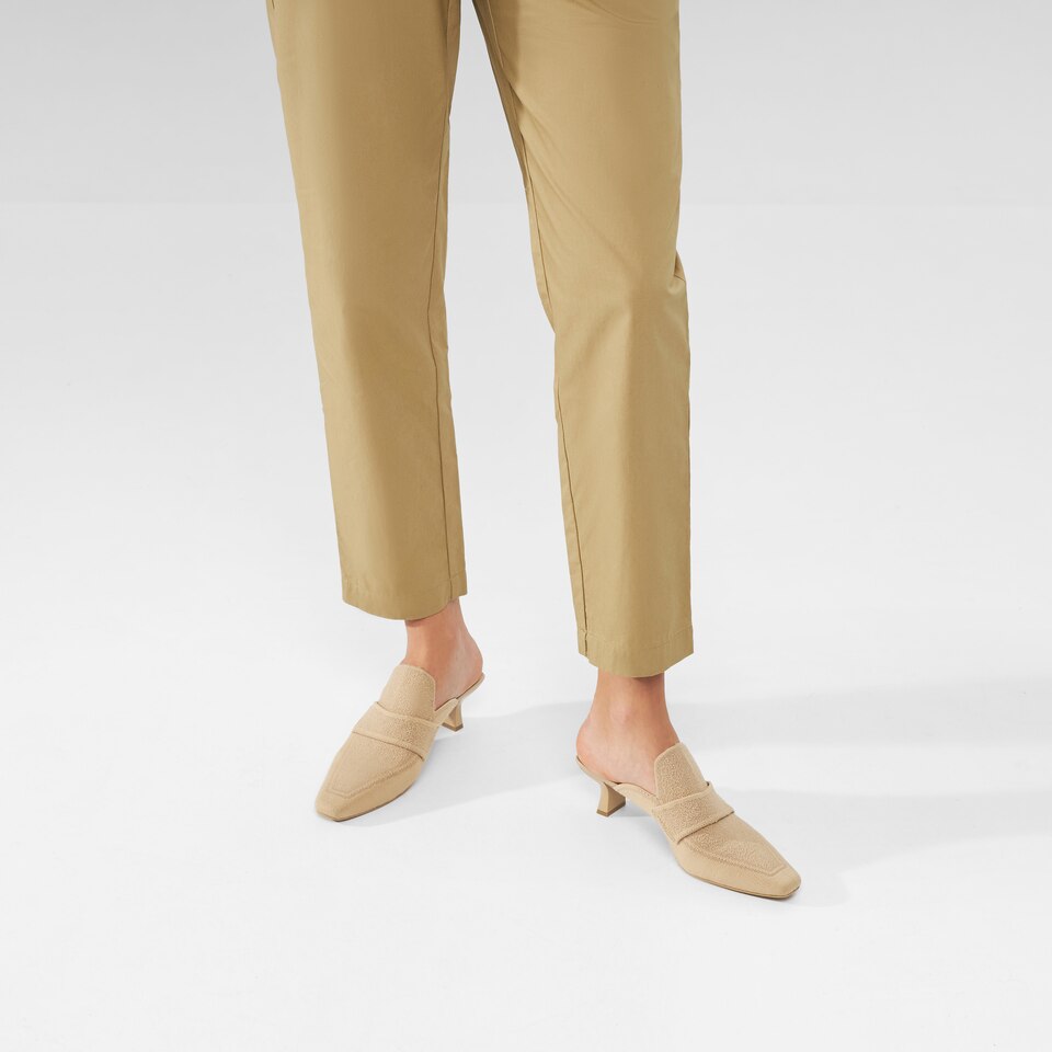Elena Square-toe Mules in Natural Peach | Women's Sustainable and Stylish Shoes | VIVAIA