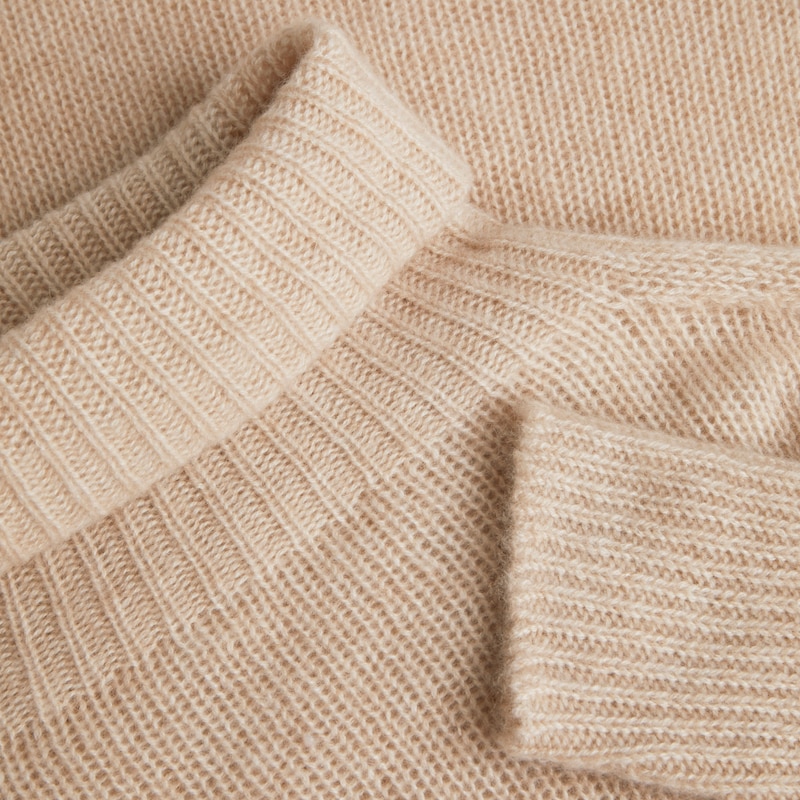 Jimena Cashmere Turtle Neck Sweater in Cream Ivory | Women's 100% Organic Comfy Knitwears | VIVAIA