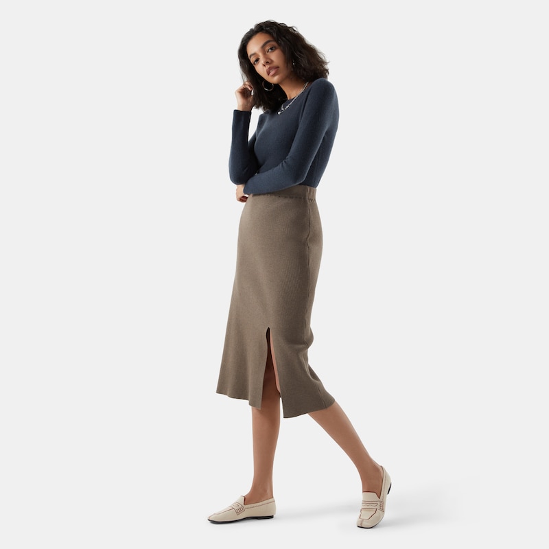 Felicia Basolan Wool Sweater in Marine Blue | Women's 100% Organic Comfy Knitwears | VIVAIA