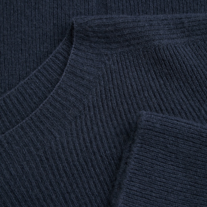 Felicia Basolan Wool Sweater in Marine Blue | Women's 100% Organic Comfy Knitwears | VIVAIA