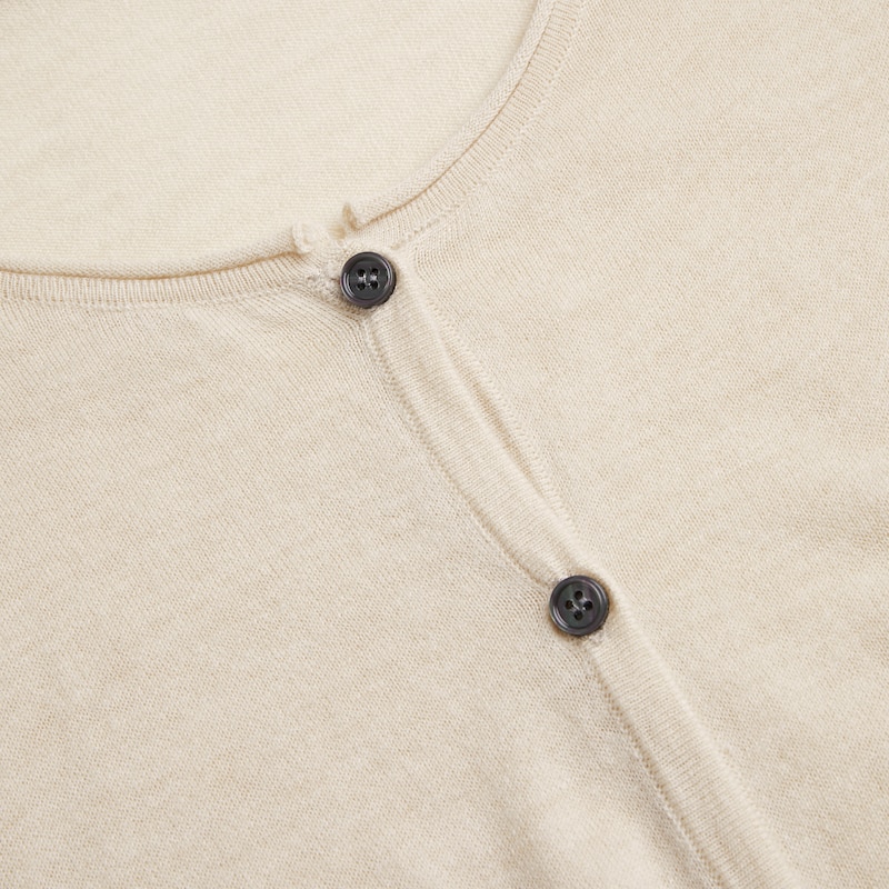 Emilia Cashmere Cardigan in Cream Ivory | Women's Organic Recycled Comfy Knitwears | VIVAIA