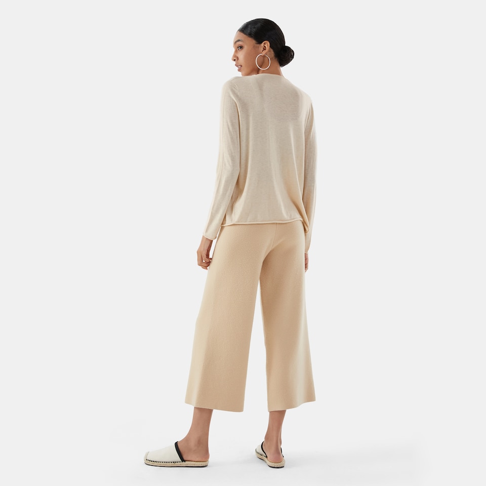 Emilia Cashmere Cardigan in Cream Ivory | Women's Organic Recycled Comfy Knitwears | VIVAIA