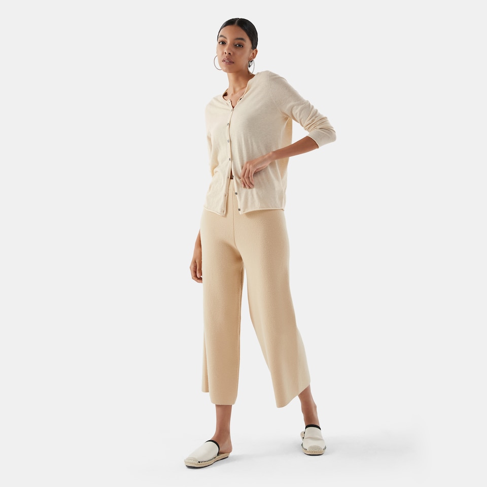 Emilia Cashmere Cardigan in Cream Ivory | Women's Organic Recycled Comfy Knitwears | VIVAIA
