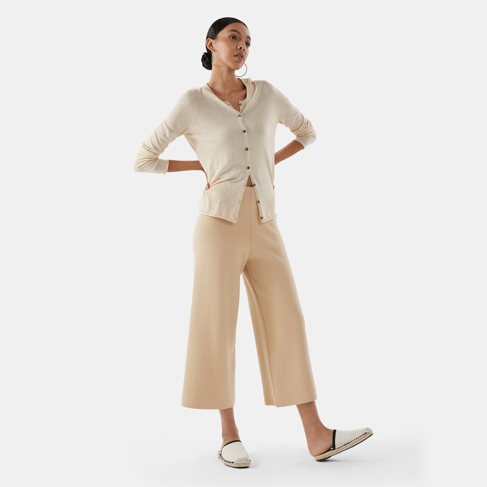 Emilia Cashmere Cardigan in Cream Ivory | Women's Organic Recycled Comfy Knitwears | VIVAIA