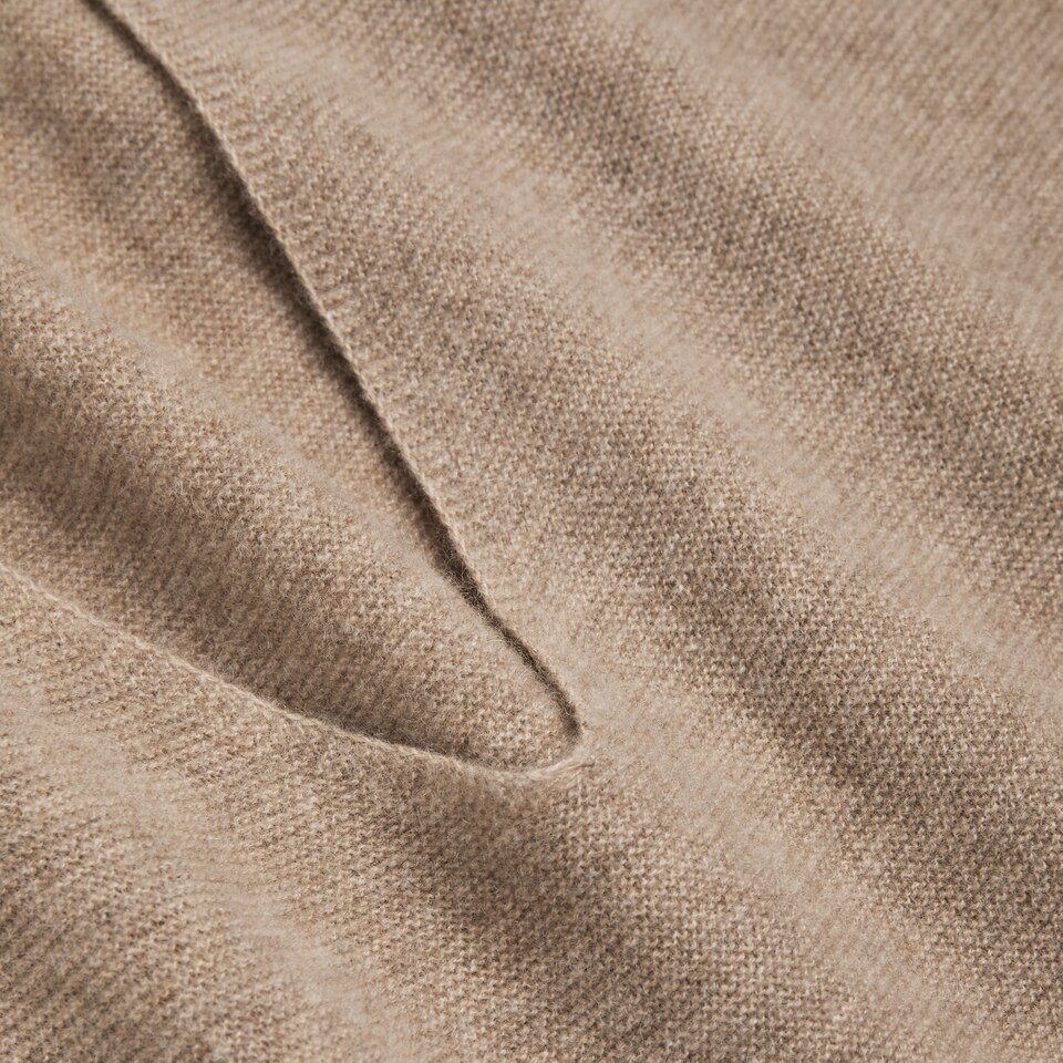 Zoey Cashmere V-neck Vest in Camel Brown | Women's 100% Organic Comfy Knitwears | VIVAIA