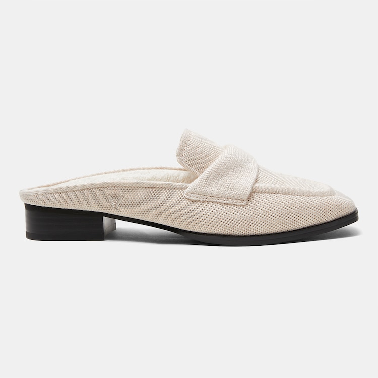 Olivia Square-toe Mules in Cream Ivory-Sustainable & Stylish | VIVAIA