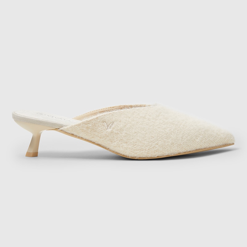 Karen Pointy Mules in Cream Ivory-Sustainable & Stylish Shoes | VIVAIA