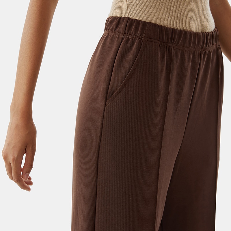 Hertha Elasticated Trouser in Caramel Brown | Women's Organic, Sustainable and Stylish Pants | Clothing | VIVAIA