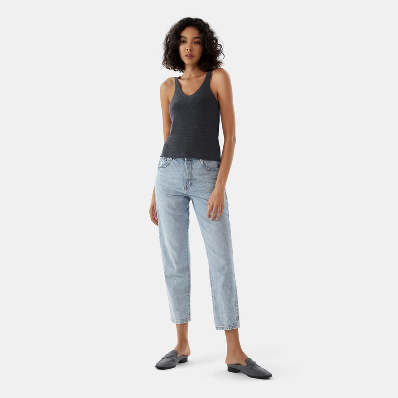 Calla Merino Wool Tank in Rich Grey | Women's Organic, Sustainable and Stylish Knitwears | Clothing | VIVAIA
