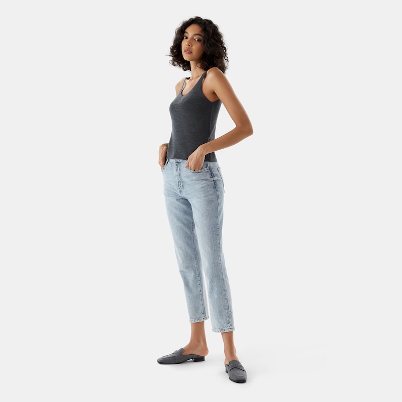 Calla Merino Wool Tank in Rich Grey | Women's Organic, Sustainable and Stylish Knitwears | Clothing | VIVAIA