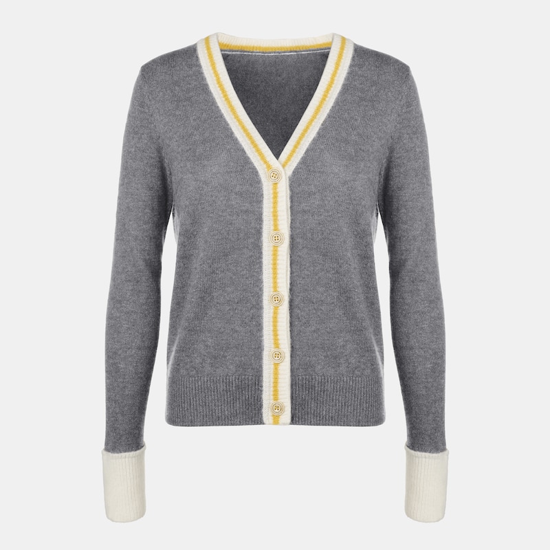 Effie Cashmere Cardigan in Rich Grey | Women's Organic, Sustainable and Stylish Knitwears | Clothing | VIVAIA