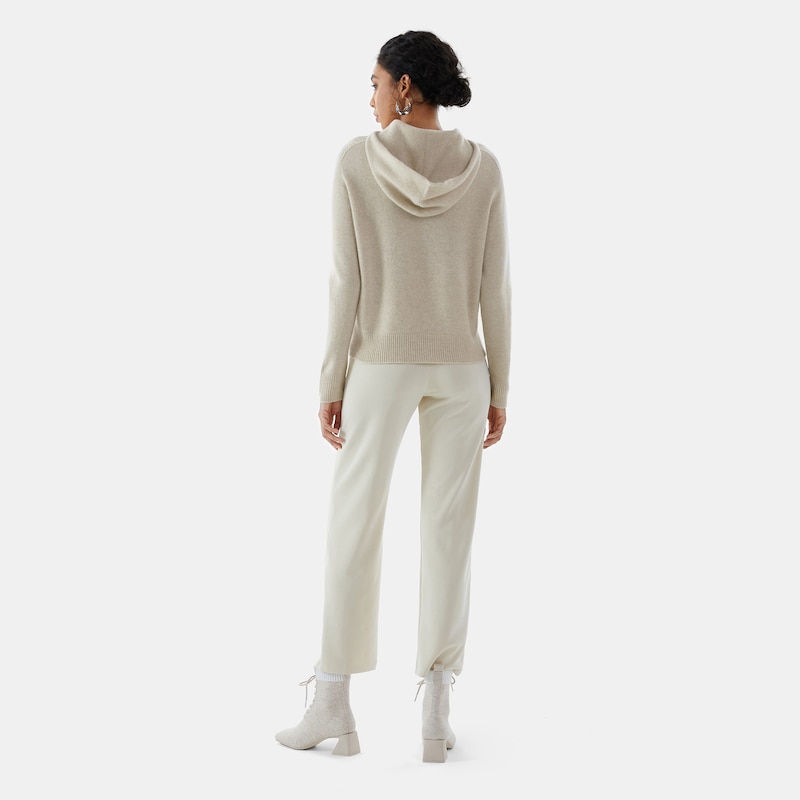 Fiona Wool Hoodie in Cream Ivory | Women's Organic, Sustainable and Stylish Knitwears | Clothing | VIVAIA