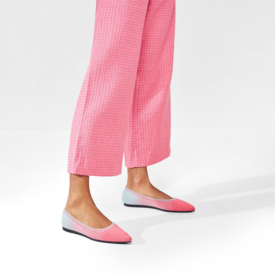 Aria 2.0 Pointy Flats in Flamingo Pink-Women's Sustainable Shoes | VIVAIA