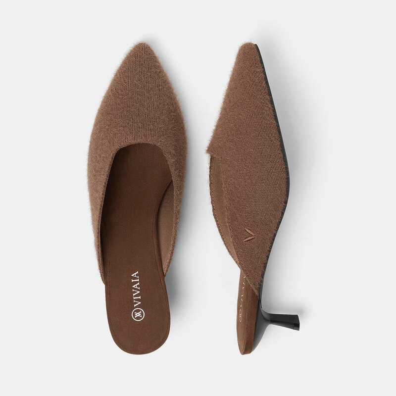 Karen Pointy Mules in Tan Russet | Women's Sustainable and Stylish Shoes | VIVAIA