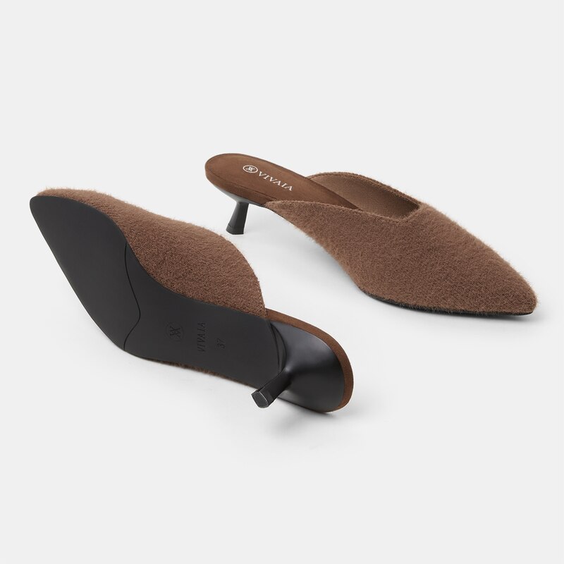 Karen Pointy Mules in Tan Russet | Women's Sustainable and Stylish Shoes | VIVAIA