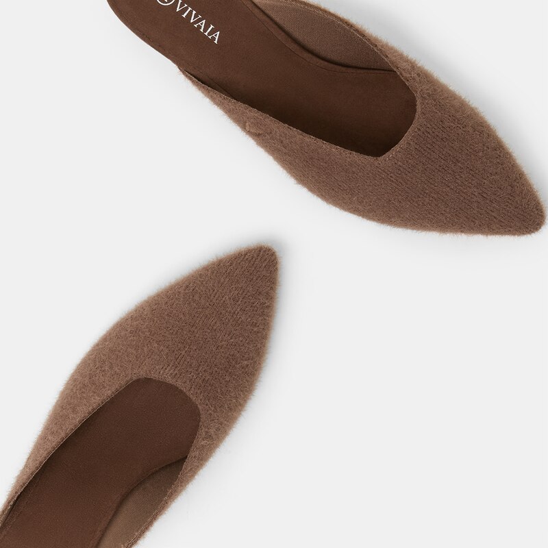 Karen Pointy Mules in Tan Russet | Women's Sustainable and Stylish Shoes | VIVAIA