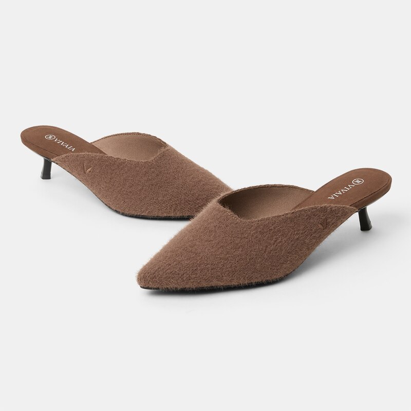 Karen Pointy Mules in Tan Russet | Women's Sustainable and Stylish Shoes | VIVAIA