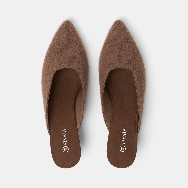 Karen Pointy Mules in Tan Russet | Women's Sustainable and Stylish Shoes | VIVAIA