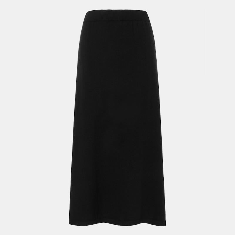 Celeste Wool Midi Skirt in Black | Women's Organic, Sustainable and Stylish Knitwears | Clothing | VIVAIA