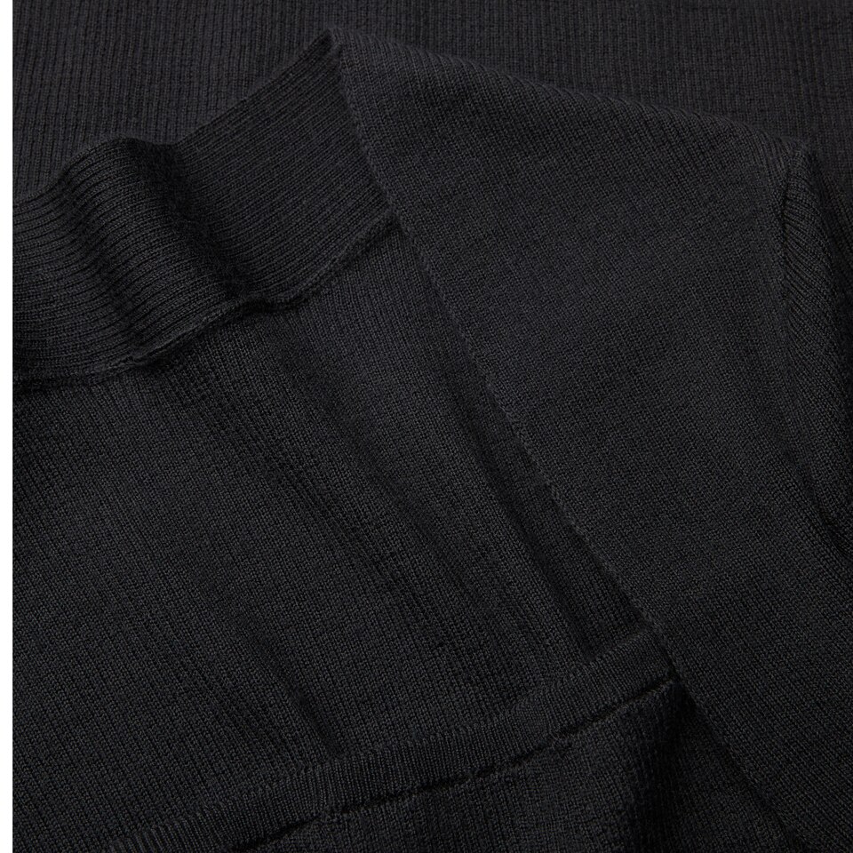 Carly Wool Cardigan Style Sweater in Black | Women's Sustainable and Stylish Knitwear | VIVAIA