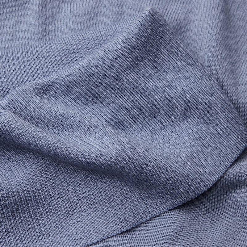 Brittany Wool Off Shoulder Sweater in Purple Blue | Women's Organic, Sustainable and Stylish Knitwears | Clothing | VIVAIA