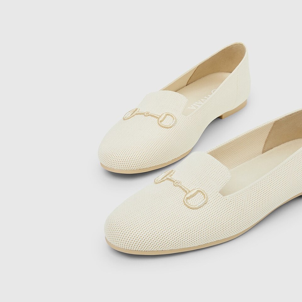 Eillen Round-toe Loafers in Cream Ivory | Women's Sustainable, Washable and Stylish Shoes | VIVAIA