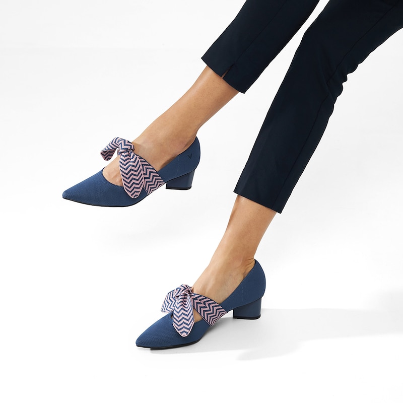 Aurora Pointy Heels in Berry Blue-Women's Sustainable Shoes | VIVAIA