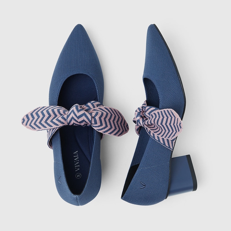 Aurora Pointy Heels in Berry Blue-Women's Sustainable Shoes | VIVAIA