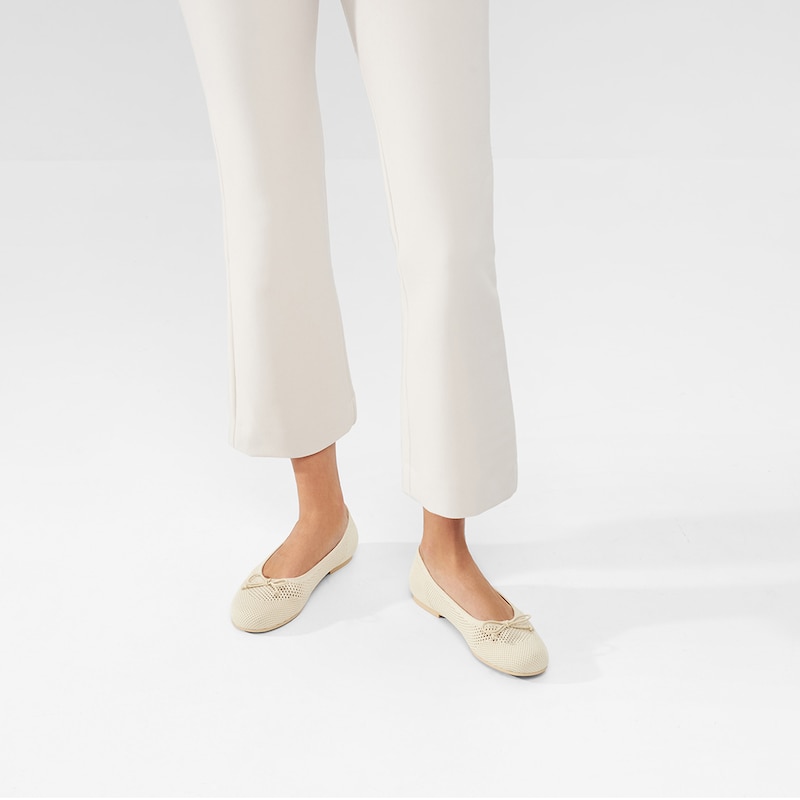 Odette Round-toe Flats in Cream Ivory | Women's Sustainable, Washable and Stylish Shoes | VIVAIA