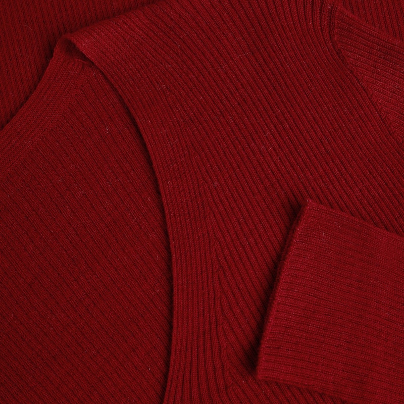 Lydia Cashmere V-neck Sweater in Garnet Red | Women's 100% Organic Comfy Knitwears | VIVAIA