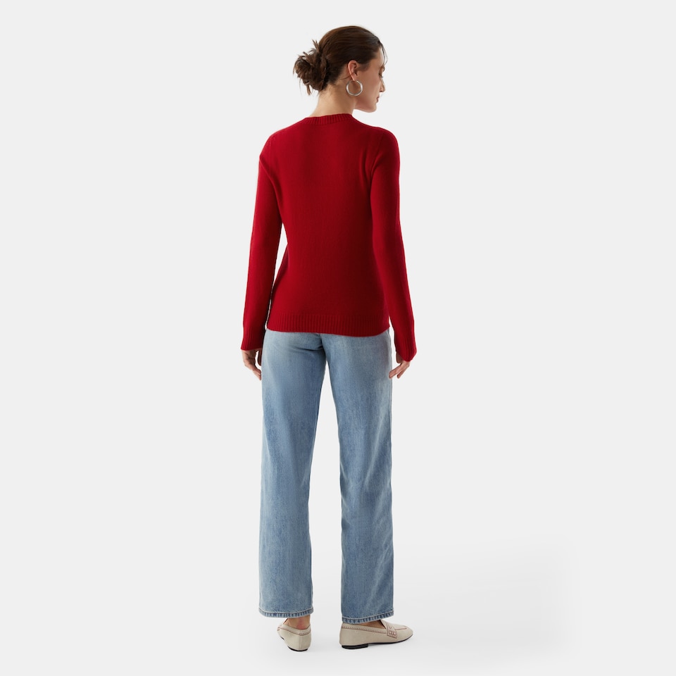 Kate Cashmere Sweater in Garnet Red | Women's 100% Organic Comfy Knitwears | VIVAIA