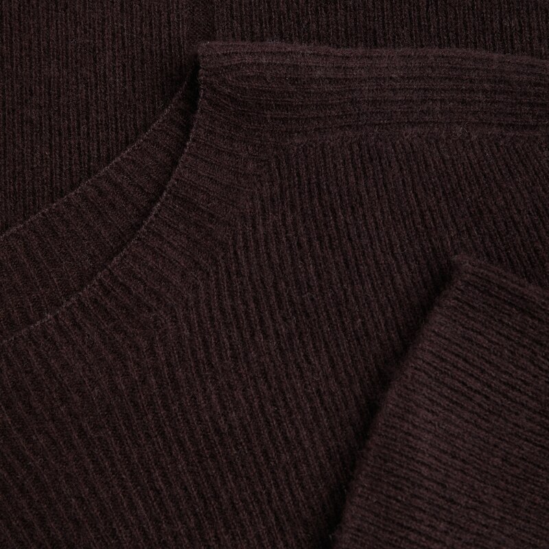 Felicia Basolan Wool Sweater in Deep Khaki | Women's 100% Organic Comfy Knitwears | VIVAIA