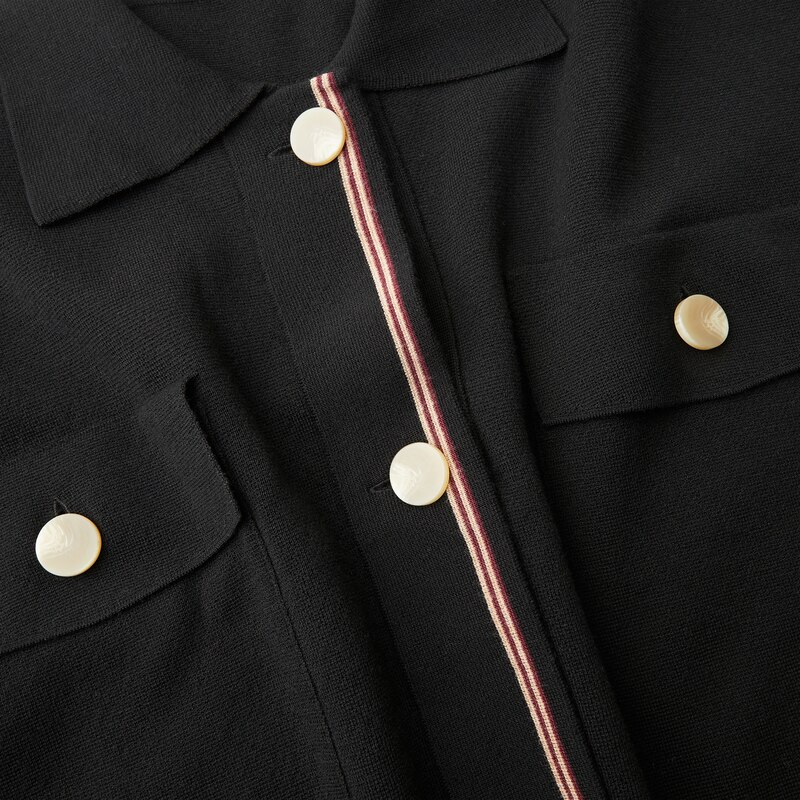 Latika Merino Wool Jacket in Black | Women's Sustainable and Stylish Knitwears | VIVAIA