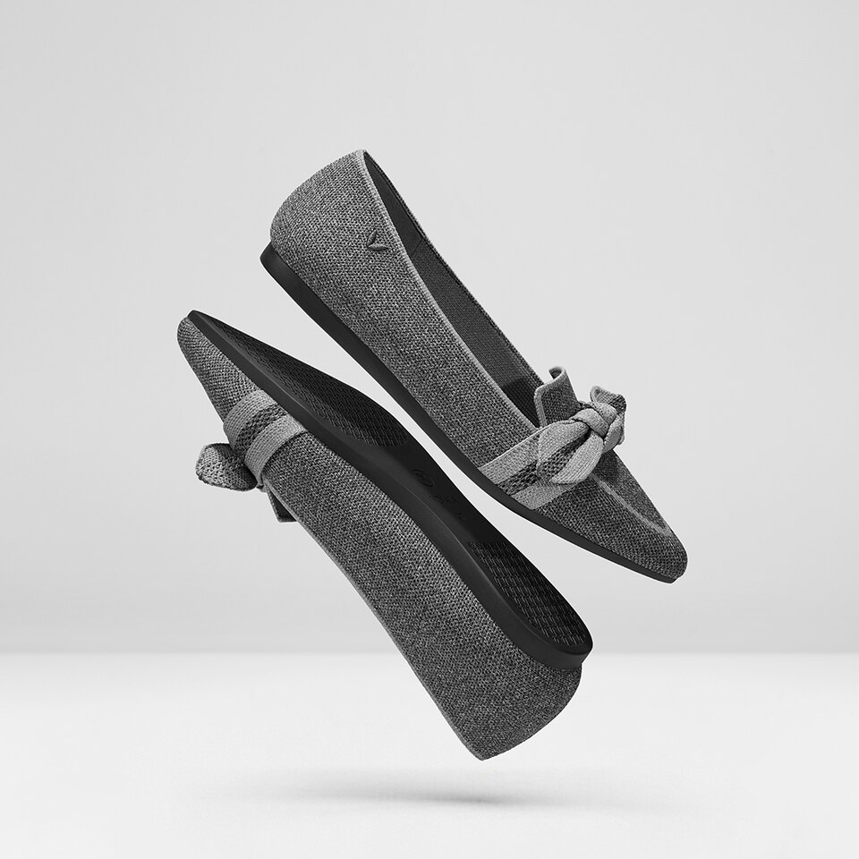 Michelle Pointed-toe Loafers in Pale Grey-Sustainable & Washable | VIVAIA