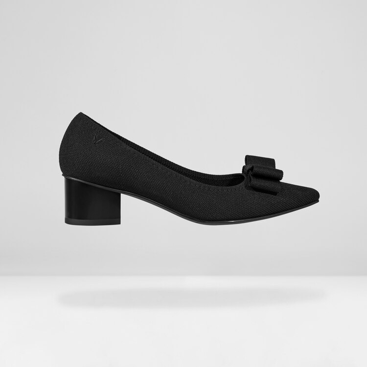 Titli Pointy Bow Heels in Deep Ebony-Women's Sustainable Shoes | VIVAIA