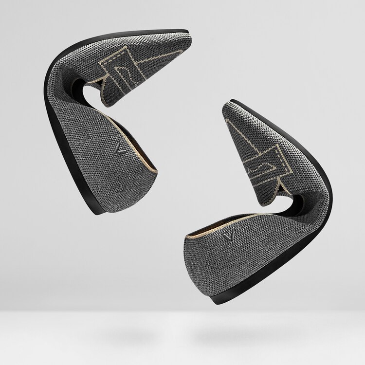 Adele Pointy Flats in Rich Grey-Sustainable & Washable Shoes | VIVAIA