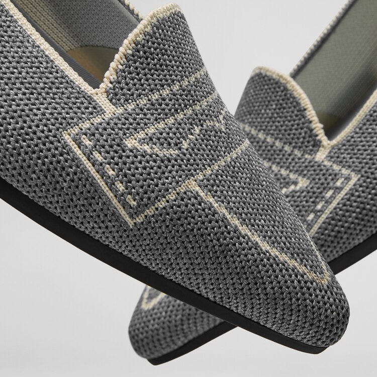 Adele Pointy Flats in Rich Grey-Sustainable & Washable Shoes | VIVAIA