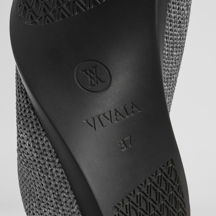 Adele Pointy Flats in Rich Grey-Sustainable & Washable Shoes | VIVAIA