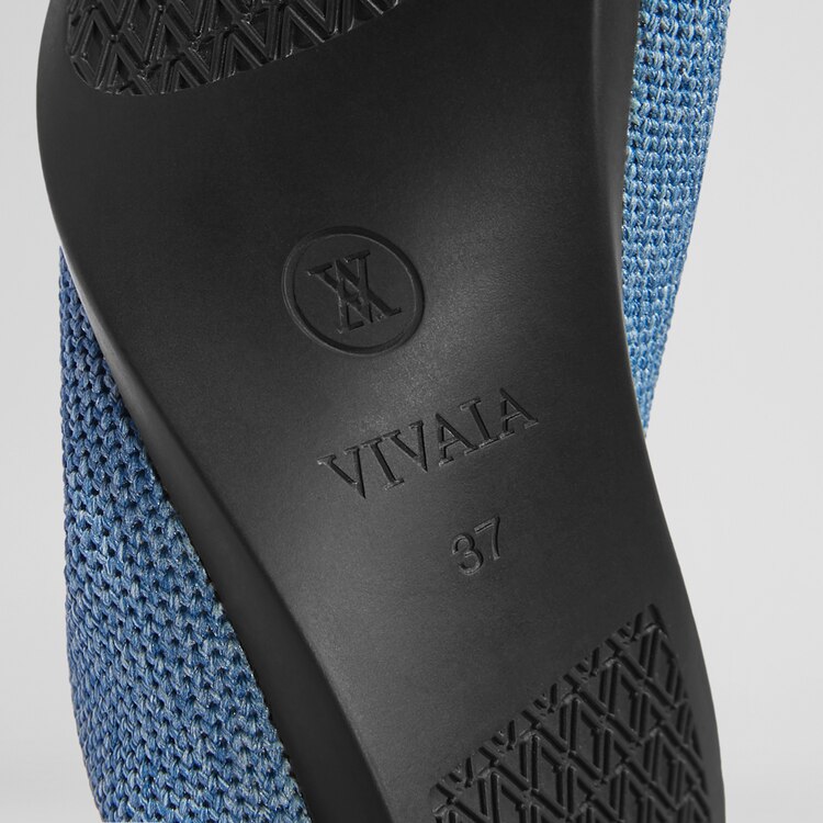 Adele Pointy Flats in Denim Blue-Sustainable & Washable Shoes | VIVAIA